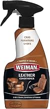 Weiman Leather Cleaner and Conditioner for Furniture - Cleans Conditions and Restores Leather Surfaces - UV Protectants Help Prevent Cracking or Fading of Leather Car Seats, Shoes, Purses