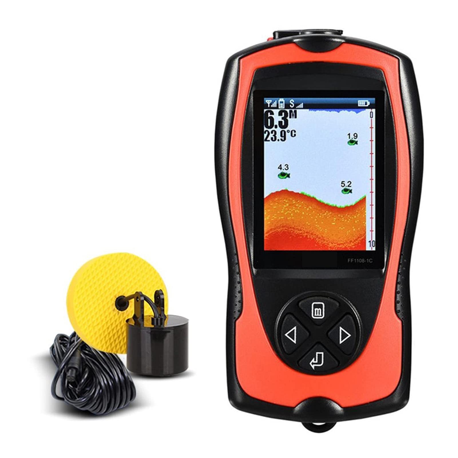 Buscador de Peces, Buscador de Peces portátiles 10 0M / 300FT Detector Pescado alambrado Alarma Profundidad for Carpa Pesca