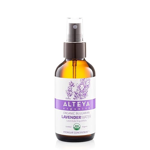 Alteya Organics Lavender Water - Tónico facial orgánico certificado por USDA, 4 onzas líquidas4.1 fl oz de agua pura de flores de Lavandula