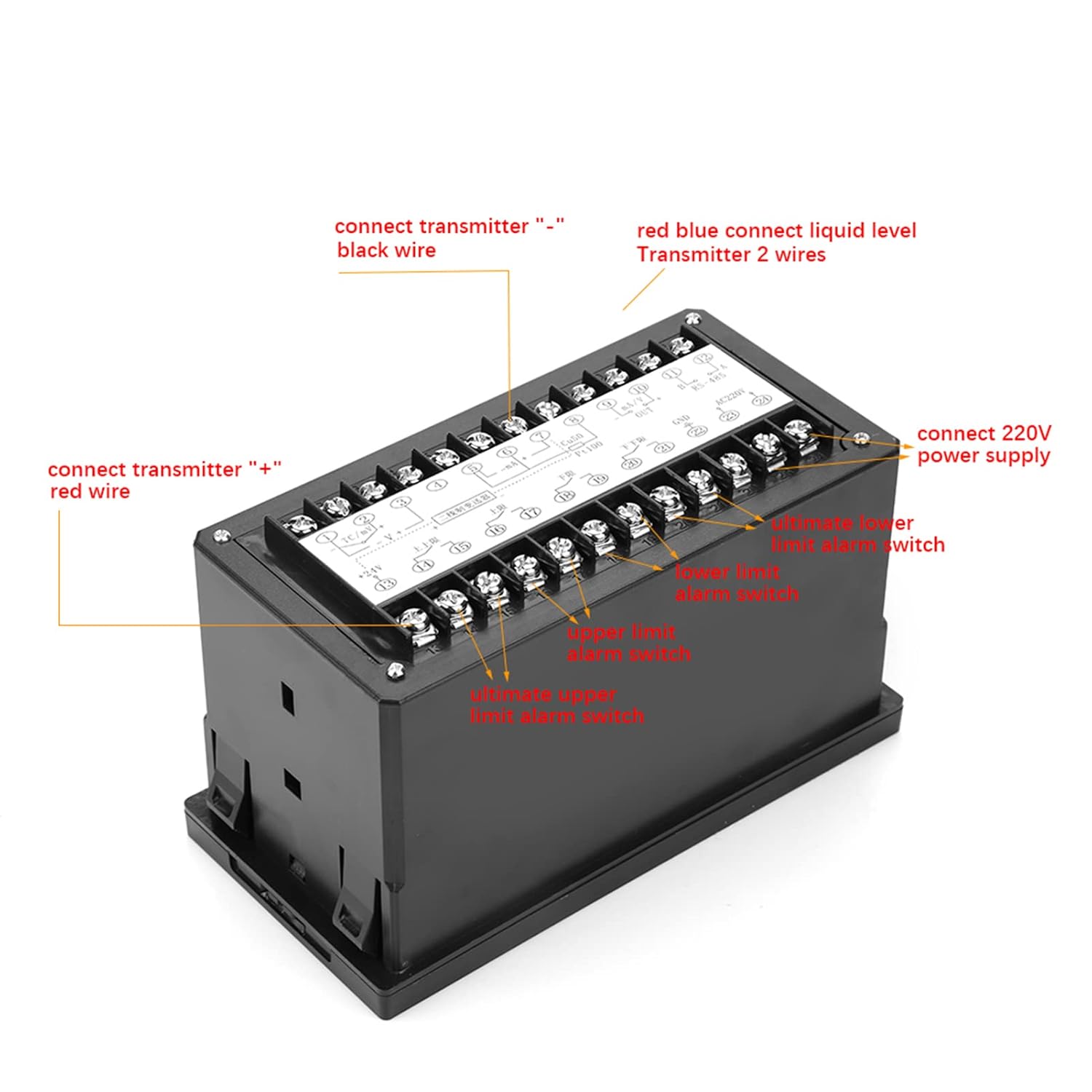 Wiring diagram for KUIDAMOS T80 Intelligent Pressure Controller showing connections for transmitter and power supply.