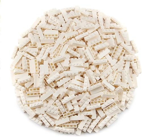 Miniatura 4 de Feleph Juego de 400 piezas de ladrillos de 1 x 4 piezas clásicas blancas de construcción de bloques de juego creativos, accesorios clásicos