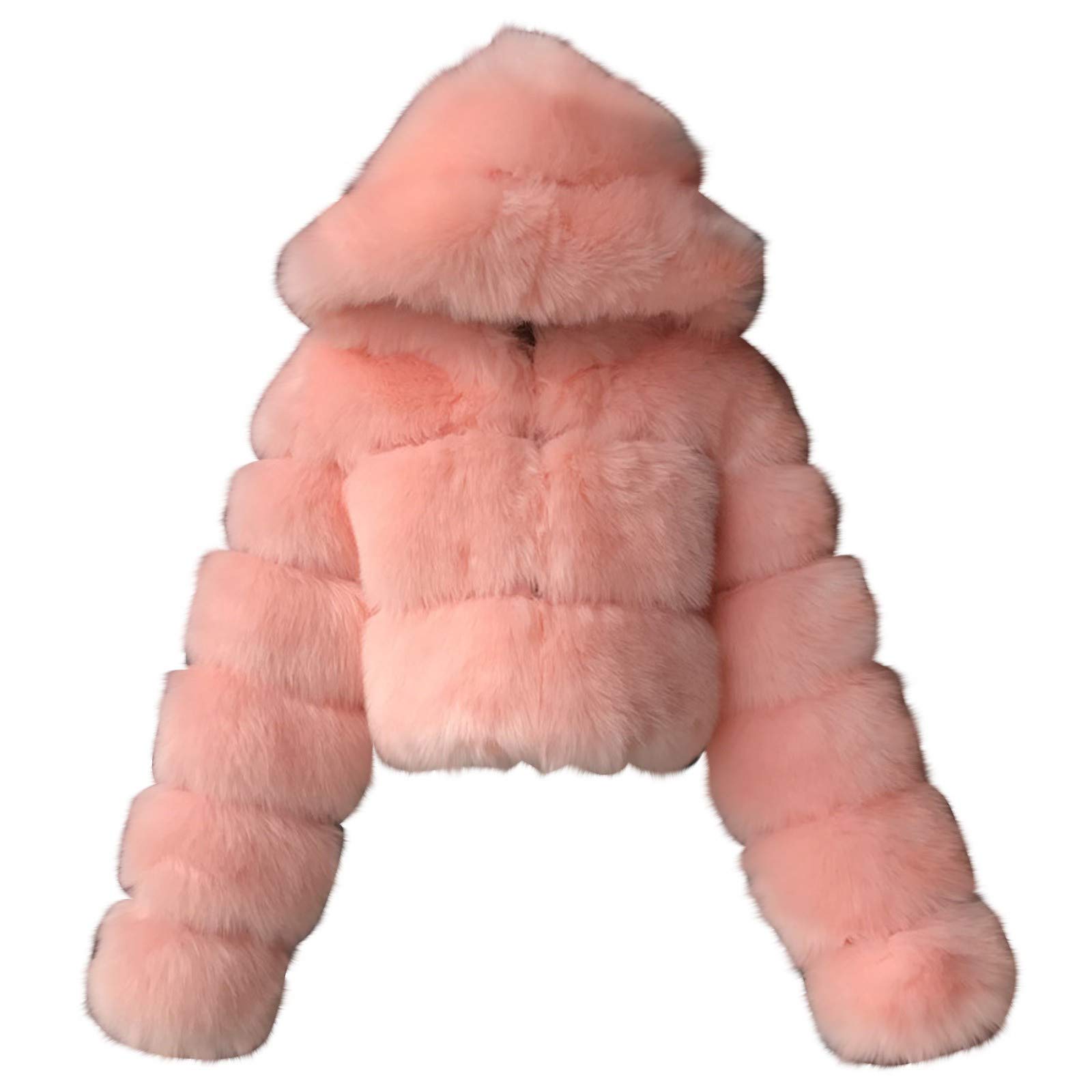 Giacca corta in pelliccia sintetica da donna - giacca corta con cappuccio da donna - soprabito invernale con tasche cappotti lunghi giacca antivento gilet casual giacche di flanella trench taglie