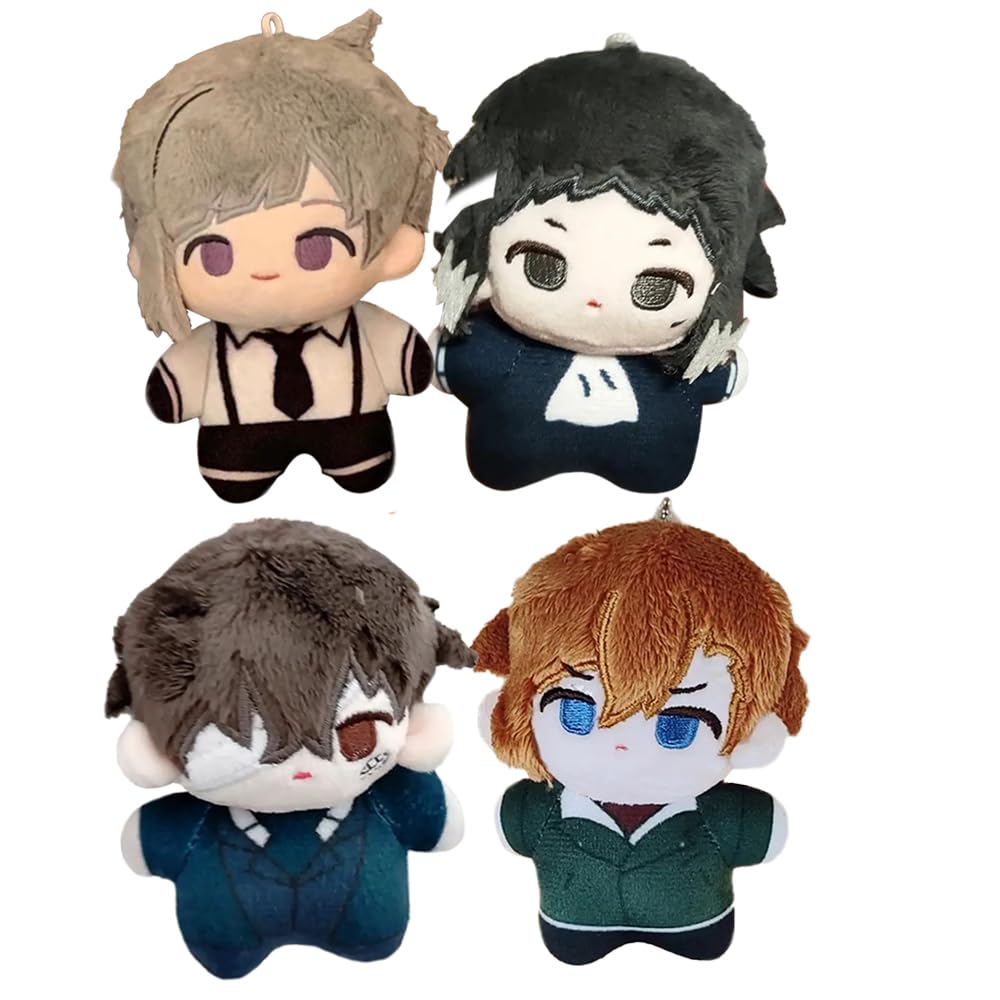 Amazon.com: QAHEART 4pcs BSD Plush Dazai Osamu Soft Figure Anime