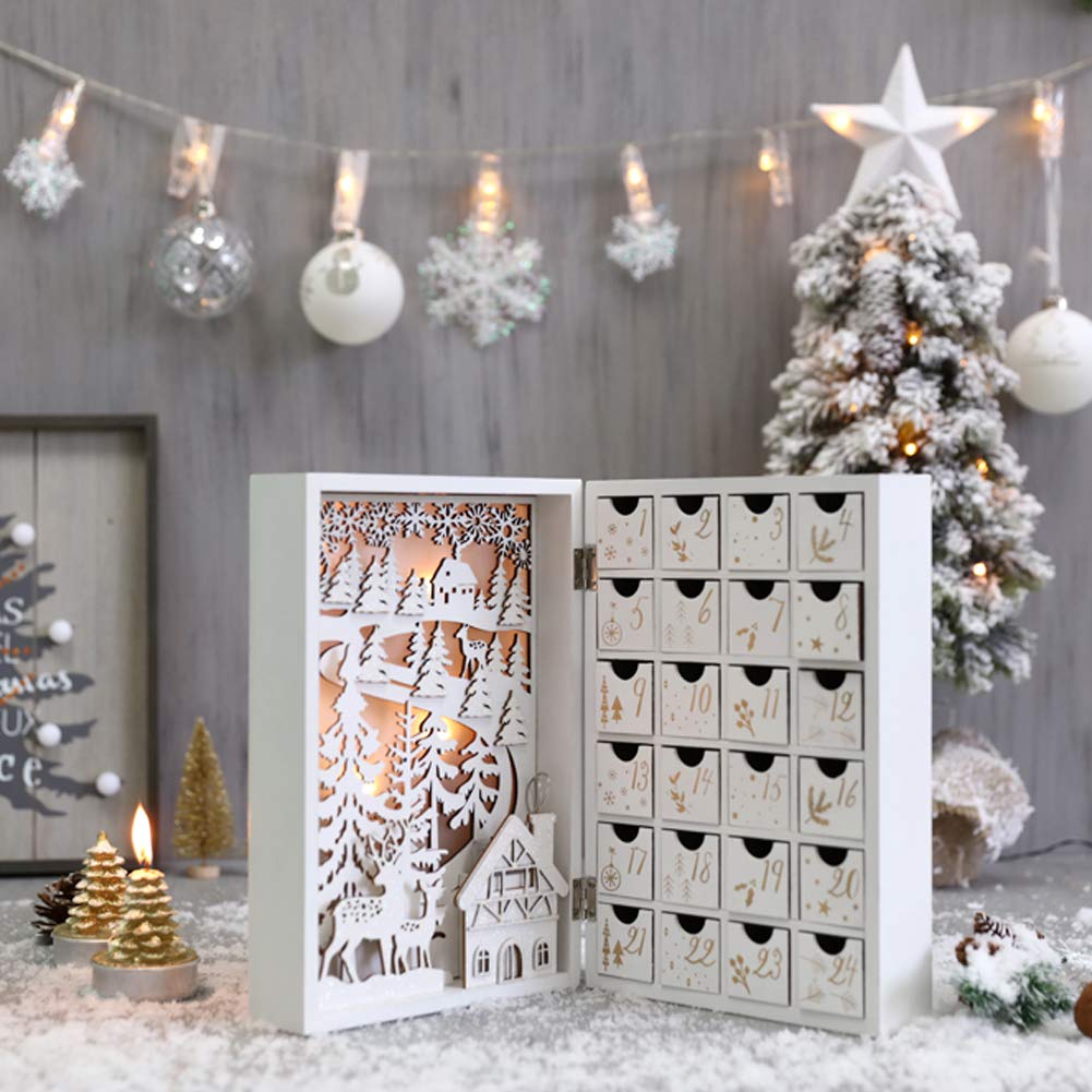 Amazon.com: PIONEER-EFFORT Wooden Advent Calendar Book with 24