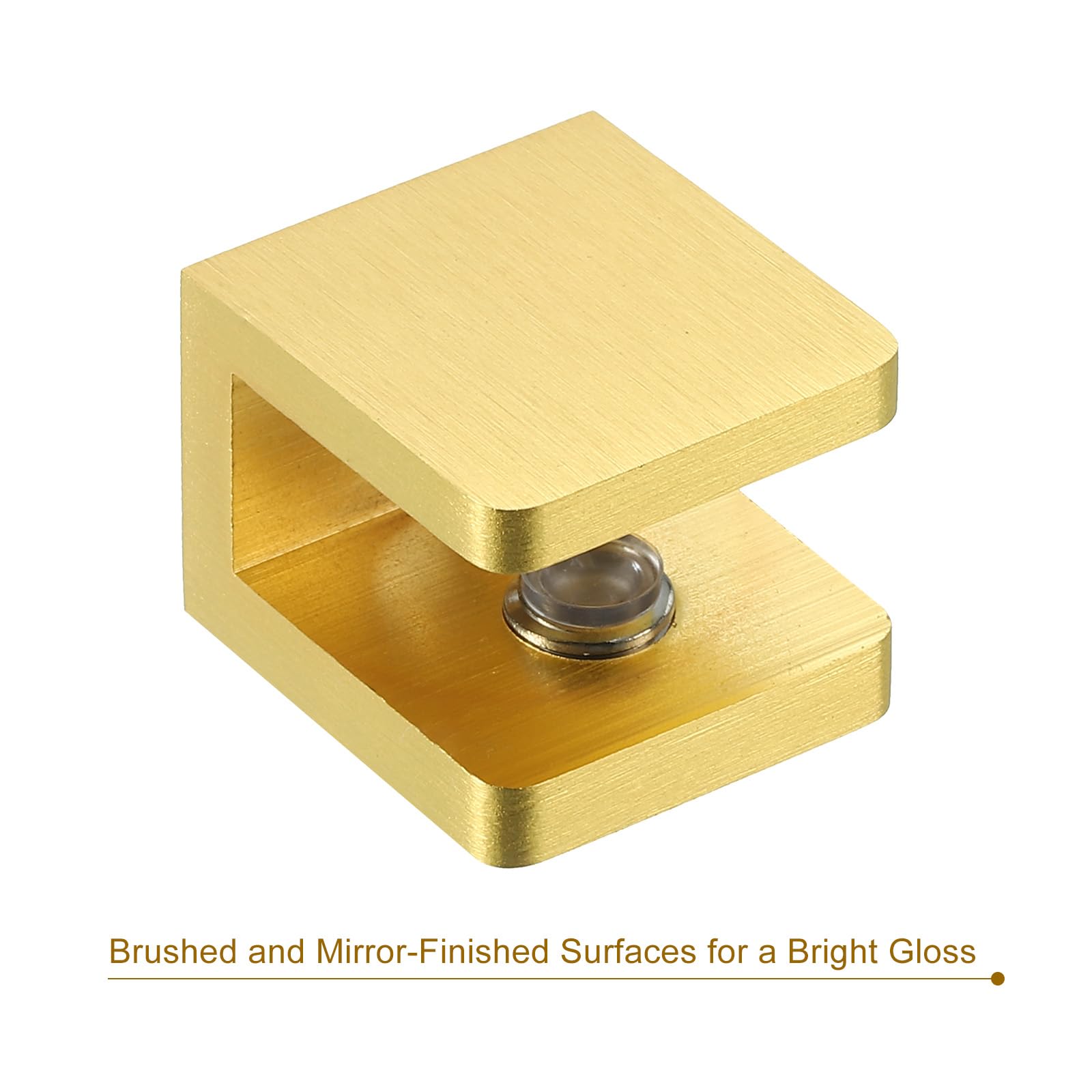 QUARKZMAN Morsetto per Ripiano in Vetro, 2pz Porta Clip in Vetro Regolabile in Oro Ramato per Vetro Spesso 5-8mm, Staffa di Supporto Morsetto a U per Pannello Fisso