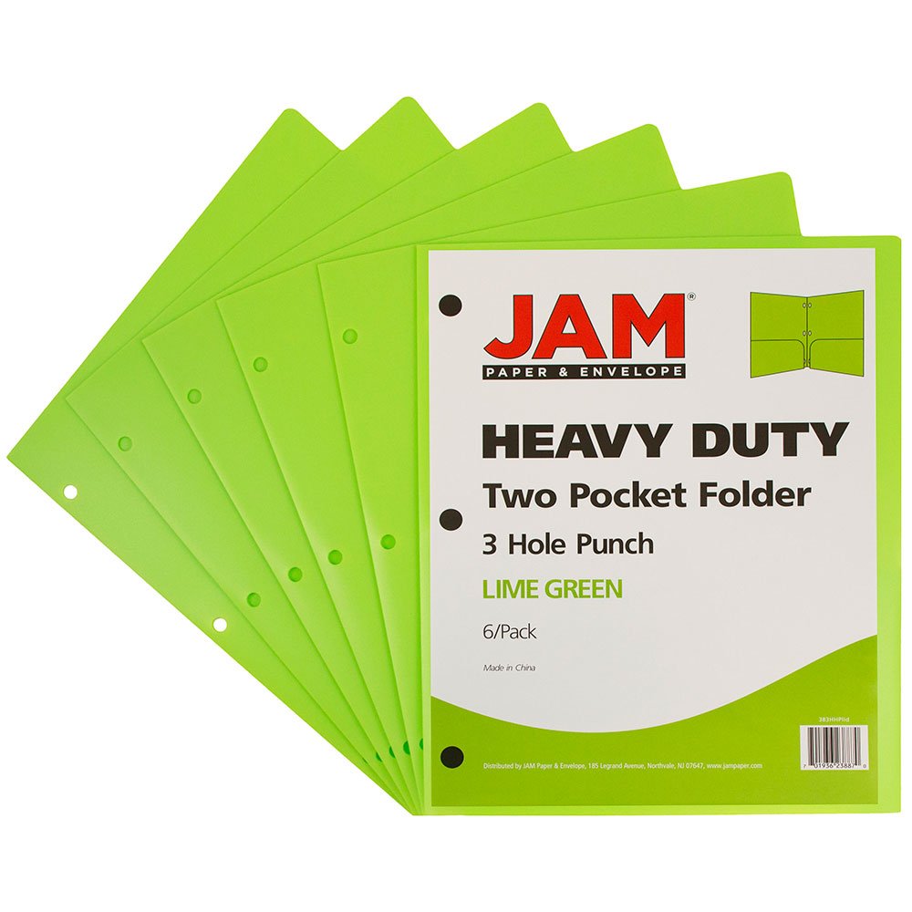 Amazon.com : JAM PAPER Heavy Duty Plastic 3 Hole Punch Pocket