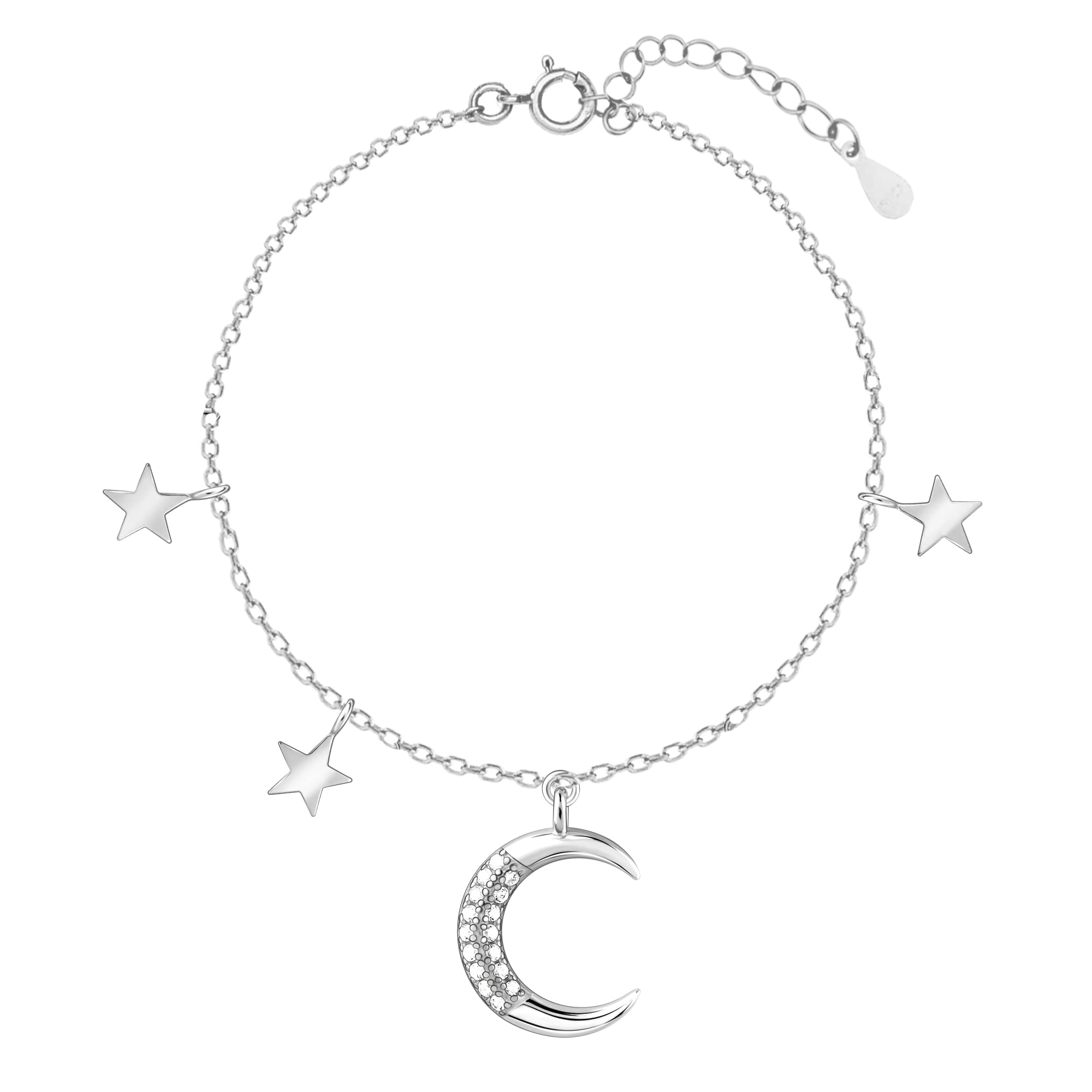 GIVA 925 Silver Moon & Stars Bracelet, Adjustable | Gifts for Women and Girls | With Certificate of Authenticity and 925 Stamp | 6 Months Warranty* (B0C3JCKM77) Amazon Price History, Amazon Price Tracker