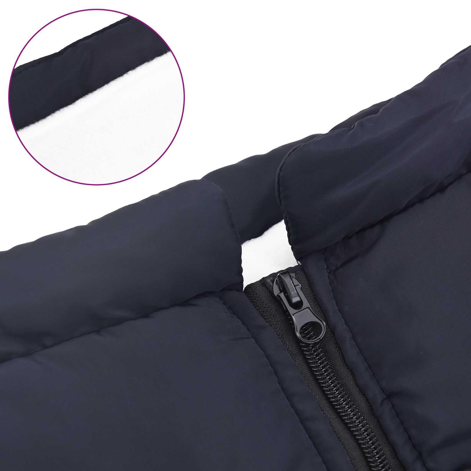 Cappotto per cani blu navy L44 in pile e poliestere, regolabile con design riflettente, impermeabile e antivento, per inverno e autunno, adatto per esterni e protezione dal freddo
