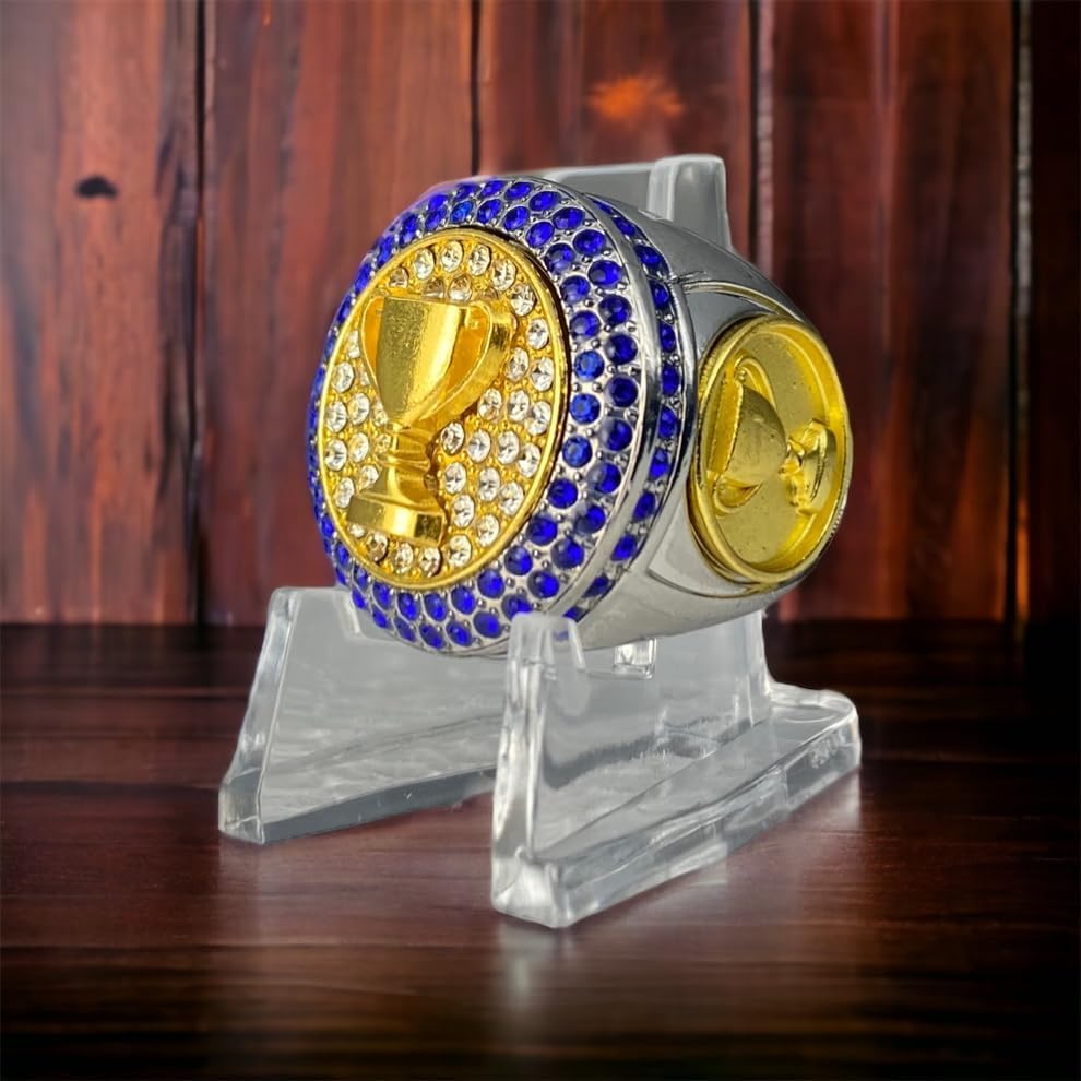 Miniatura 3 de Paquete de 1 o 10 anillos de trofeo de campeonato en piedras de regalo para campeón de torneo o liga