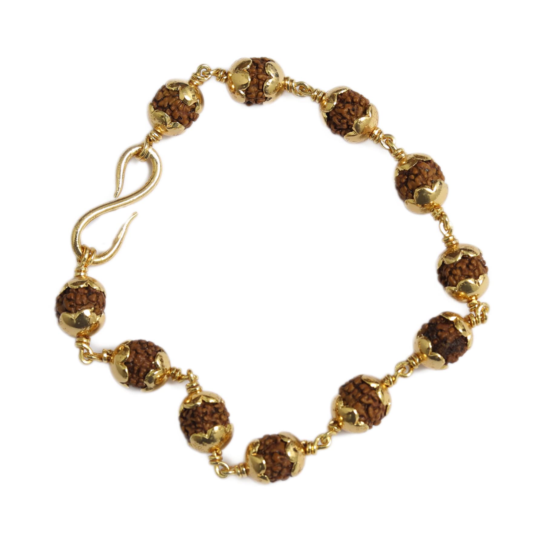 Gold plated Panchaloha/Impon/Five metal Rudraksha bracelet for Men and Women (Dia : 7.6 CM) (B0BPR77XFP) Amazon Price History, Amazon Price Tracker
