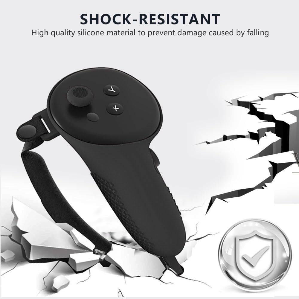 7 pièces ensemble d'accessoires poignées de contrôleur housse de protection anti-rayures VR housse de casque VR housse de poignées de contrôleur anti-chute pour Meta/Oculus Quest 3