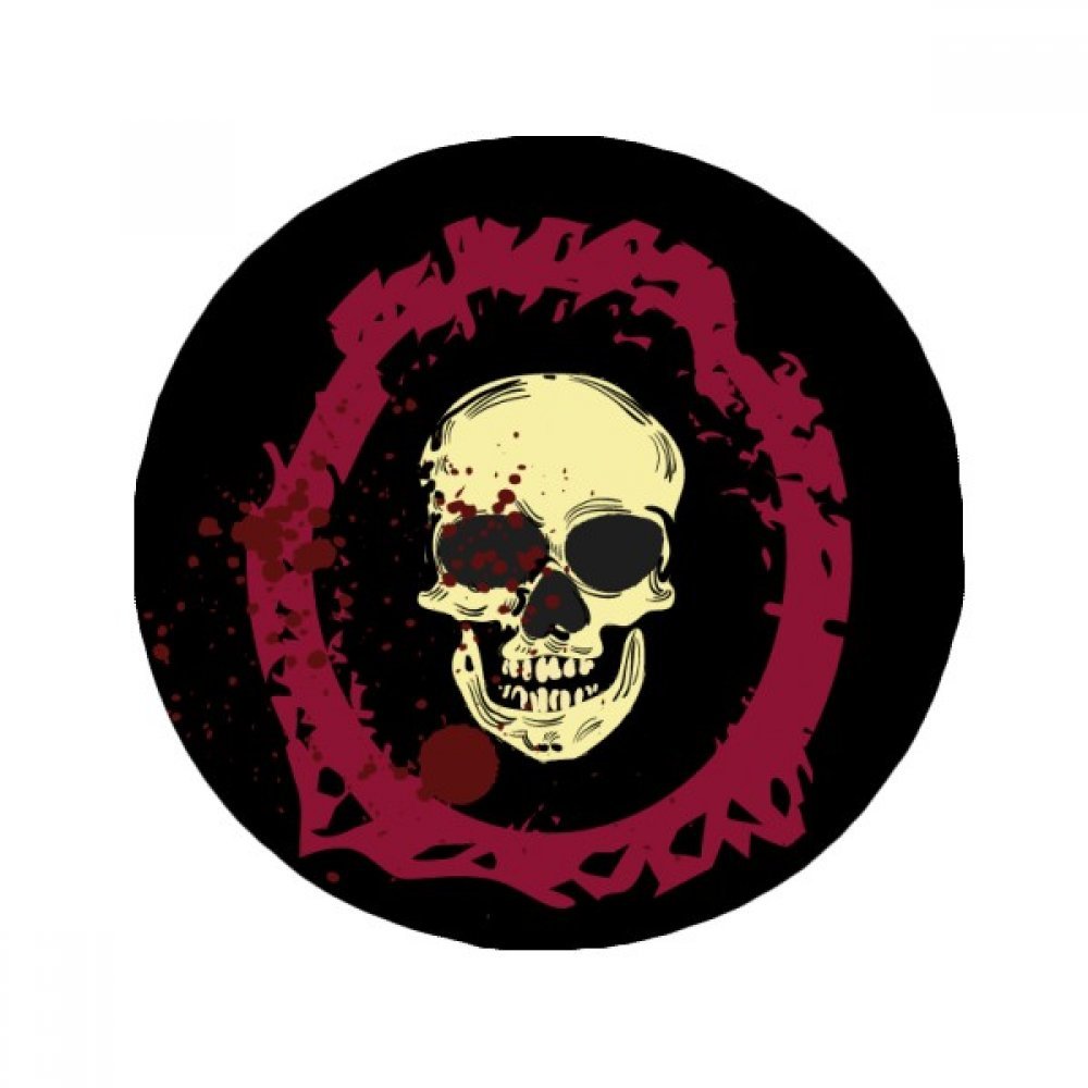 Cadeau Halloween original avec ce tapis rond crâne de 80cm multicolor