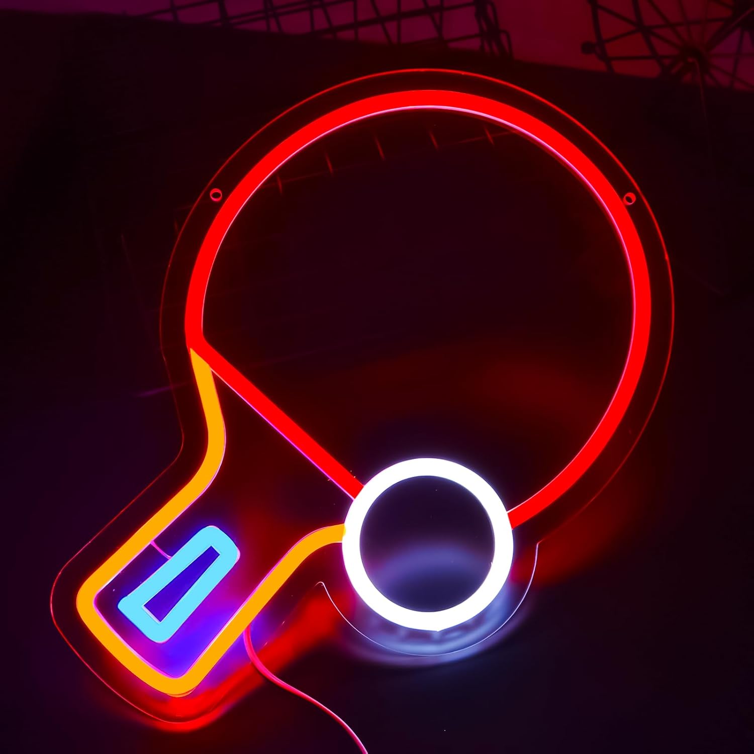 Table Tennis Neon Art Wall Light, 12.7x12.2 inches, suitable for beer bars, clubs, bedrooms, hotels, bars, arcades, cafes and birthday parties, an ideal gift choice.