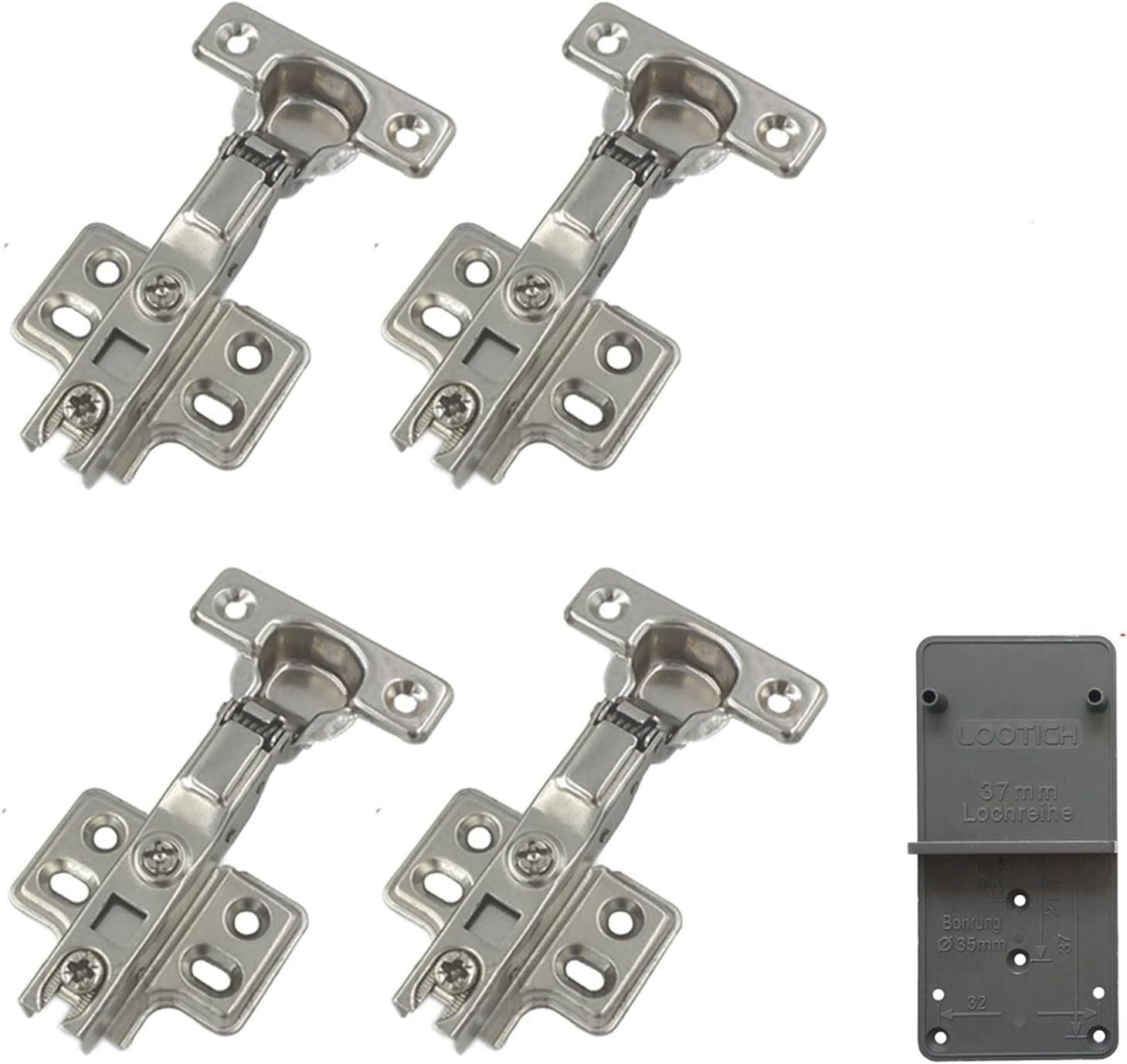 4-tlg. Scharniere Set 104×44 Mm Für Schranktüren - Aufschraubscharniere 90 Grad