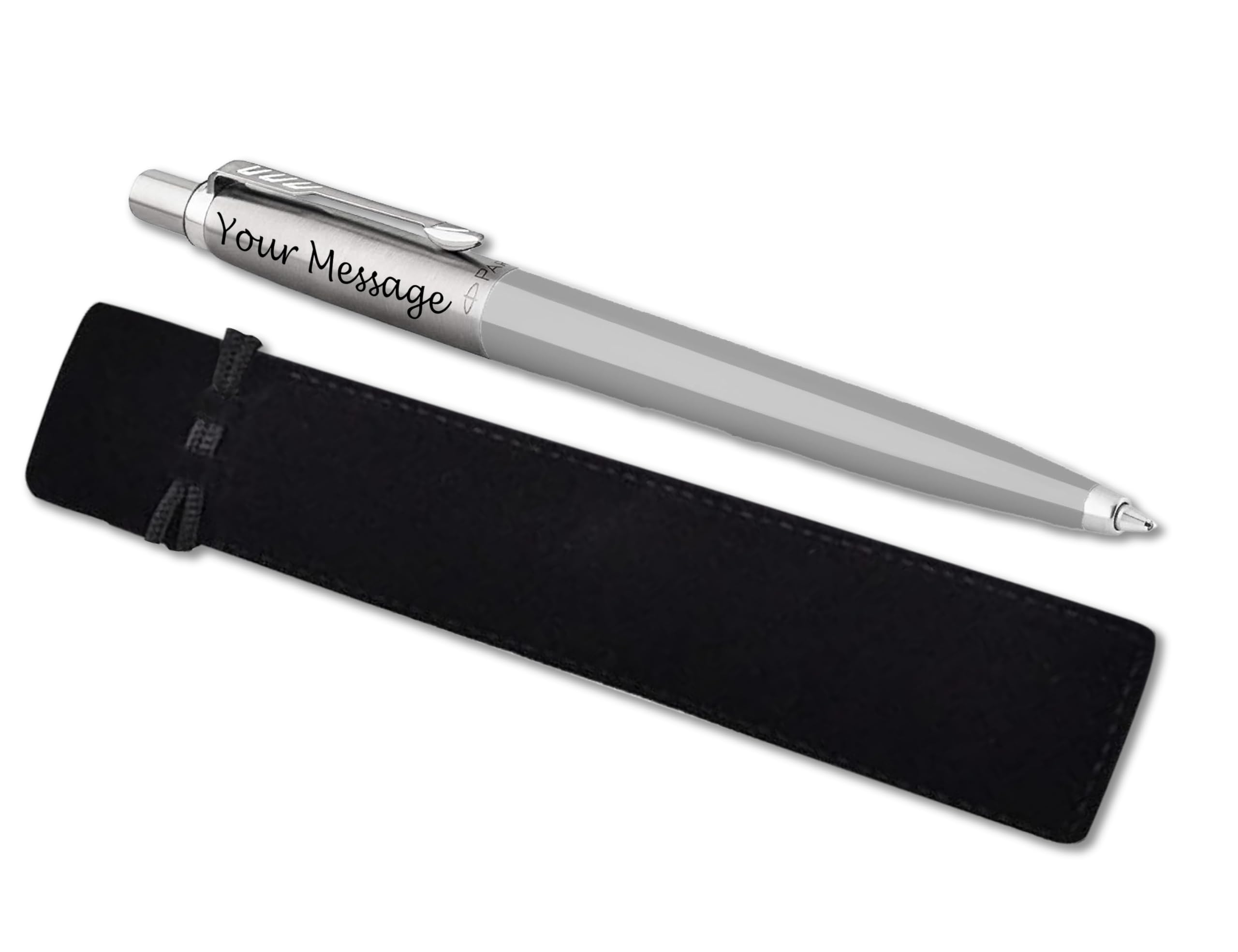 Parker Jotter Ballpoint personalised parker pen engraved In Classy Gift Bag Ideal Birthday and Fathers Day Gift Perfect For Men & Women Engraved Parker Pen With Laser Engraving (Grey)