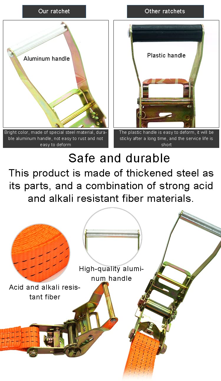 Eslingas de Amarre Cinchas de Amarre Cinta Trincaje de Sujeción Trinquete Resistente con Hebillas para Paquetes de Equipaje Correa de Amarre Camping Outdoor(Size:0.05 * 15m)