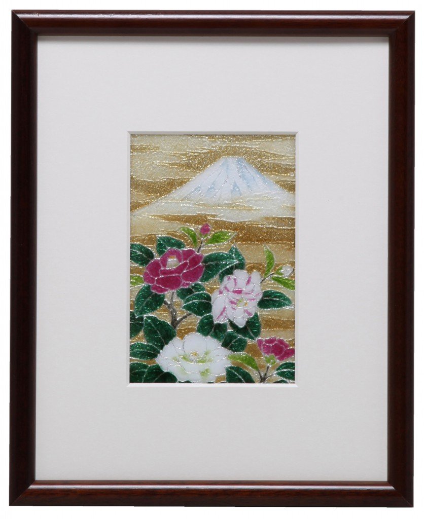 Amazon.co.jp: 七宝焼 額 富士に椿 111-16 : ホーム＆キッチン 七宝焼