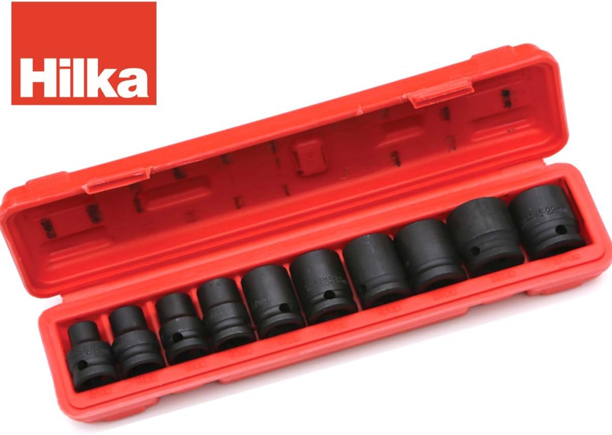 Hilka Pro-Craft 10 Piece Impact Socket Set 1/2" square drive - For use on impact wrenches, windy guns