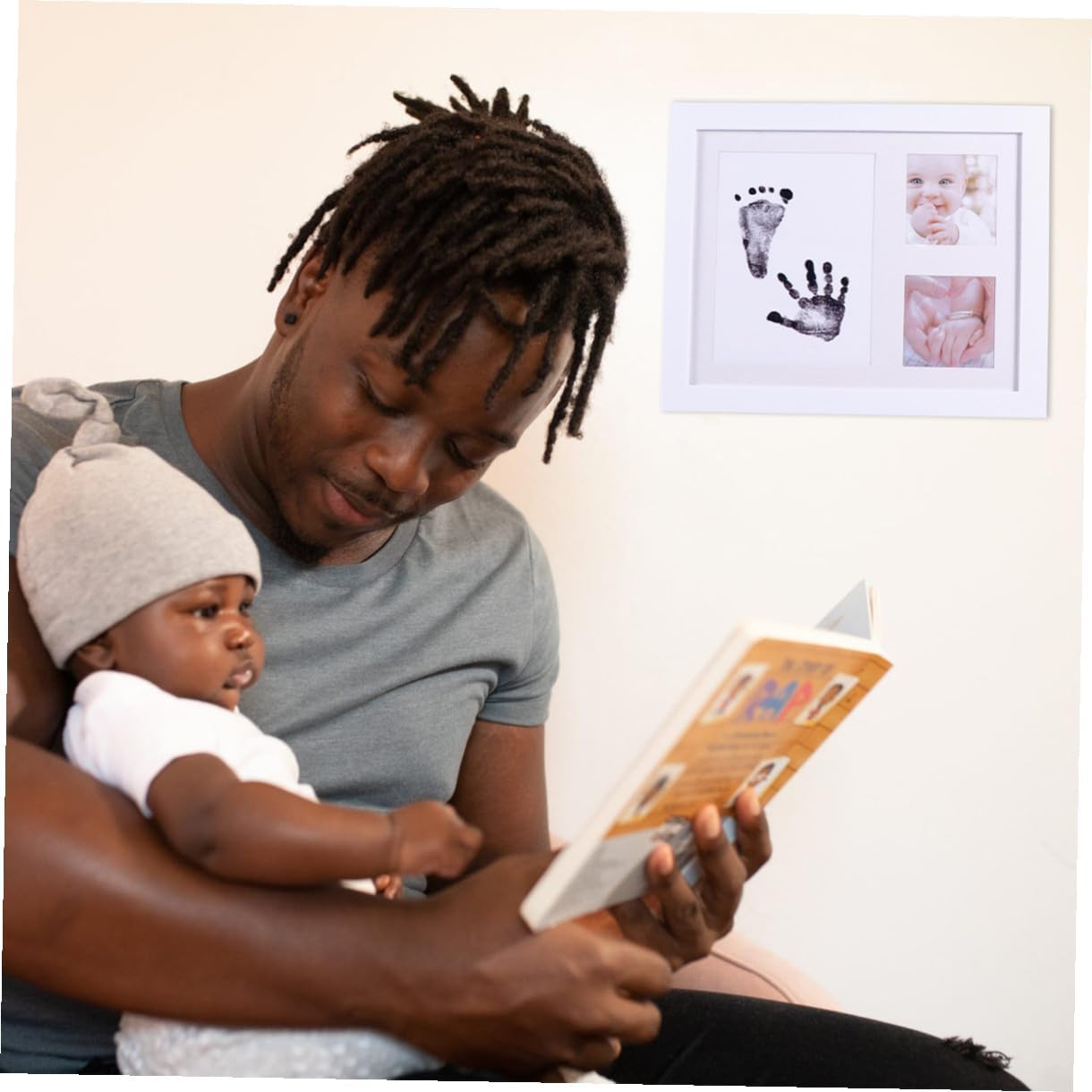 Handprint and Footprint Frame for Infants, Innovative Growth Record Picture Holder with White PP Plastic, Newborn Photo Frame for Nursery Décor and Memory Keepsake