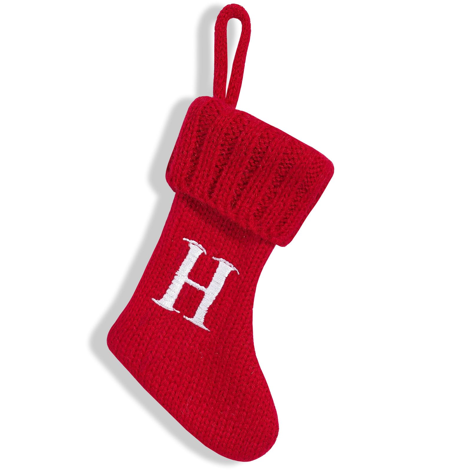 Personalised Christmas Stocking Letter A-Z Embroidered Santa Bottoms Red Xmas Gift Sack Christmas Tree Decorations for Fireplace