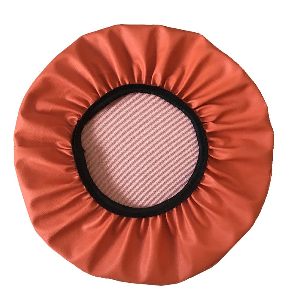 ZZDZW Rolling Stool Round Bar Stool Seat Covers Stool PU Leather Cushion Slipcover Elastic Bar Chair Covers For 14-17 Inch Chair Workbench Seat Slipcover Waterproof (Color : Orange, Size : 38cm)