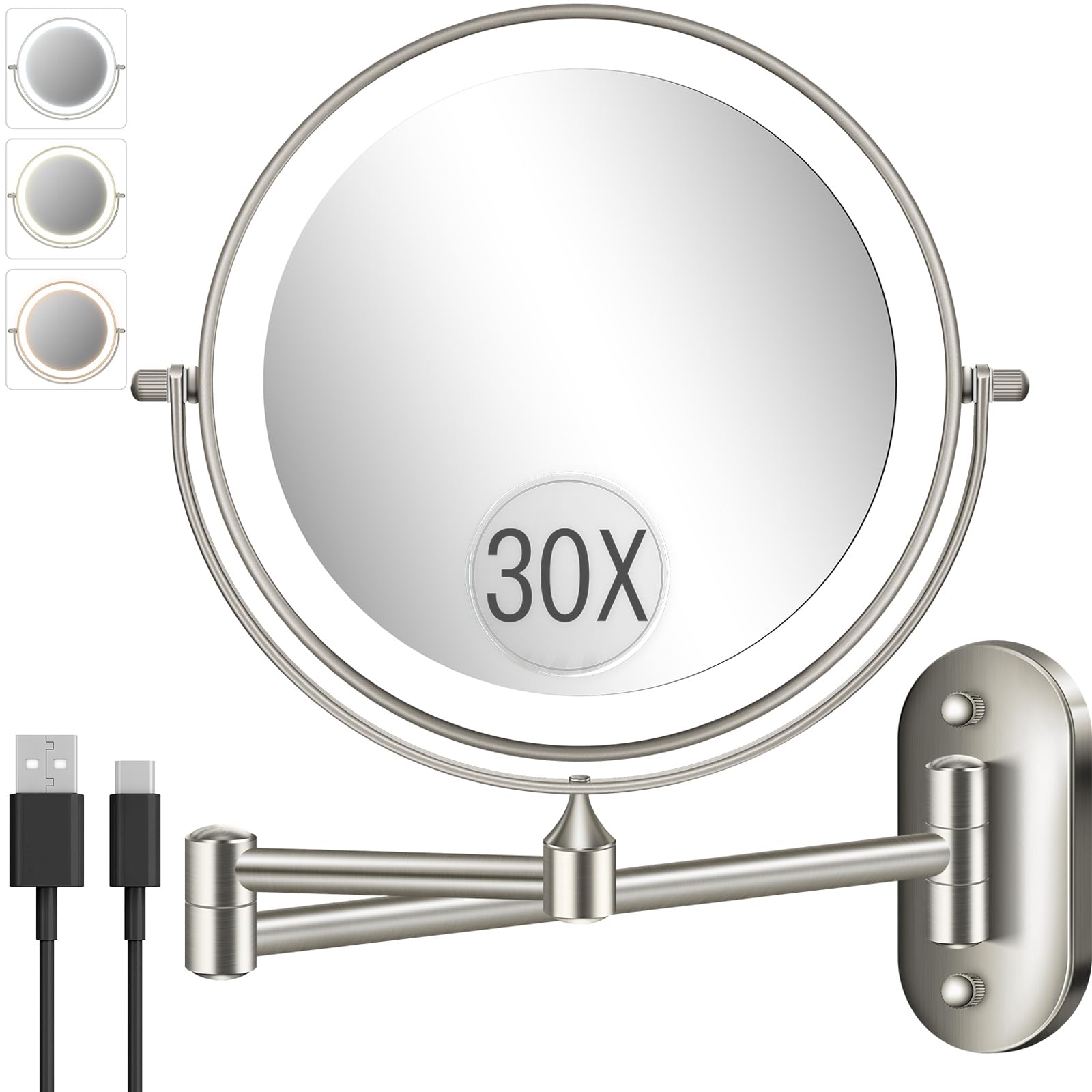 VFD Wall Mounted Lighted Makeup Mirror