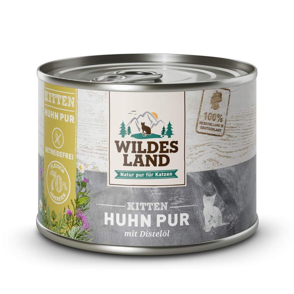 Wildes Land - Huhn mit Distelöl - PUR Kitten Nassfutter für Katzen - 24 x 200 g