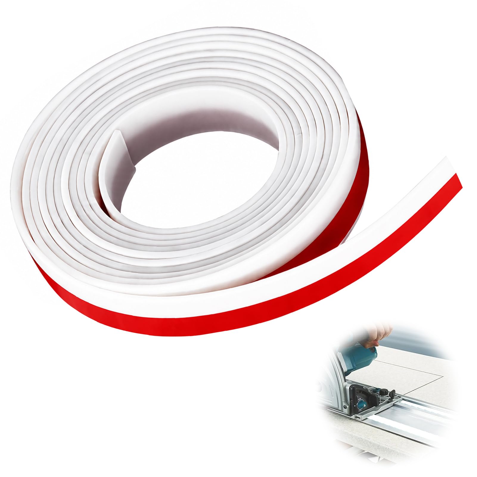 3M Splinter Guard Strip for Track Saw Guide Rail, Clear Splinterguard for FS/2, FS/2 KP, FSK Guide Rails, Replacement Anti-Splinter Edge Strip Compatible with 495207 Track Saw(White)