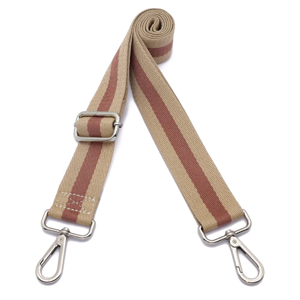 Kolti Purse Strap Replacement Crossbody Handbag Stripe Wide Adjustable, Nickel Buckle-334