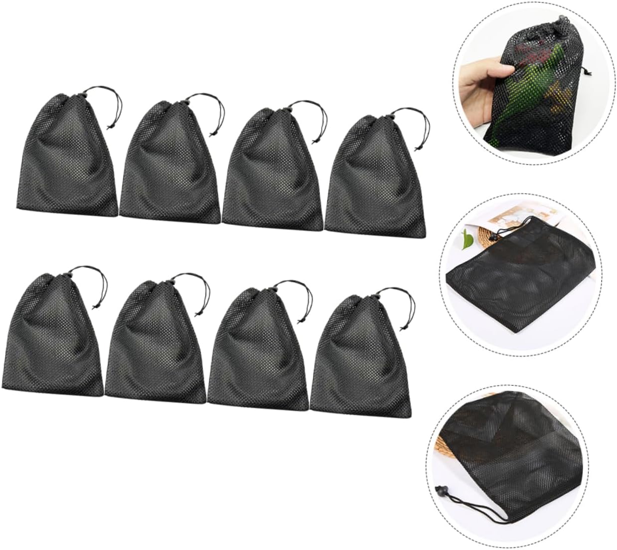 Toyvian 40pcs Portable Mesh Bags Storage Bags Drawstring for Laundry Toys Accessories Sports to Use and Maintain