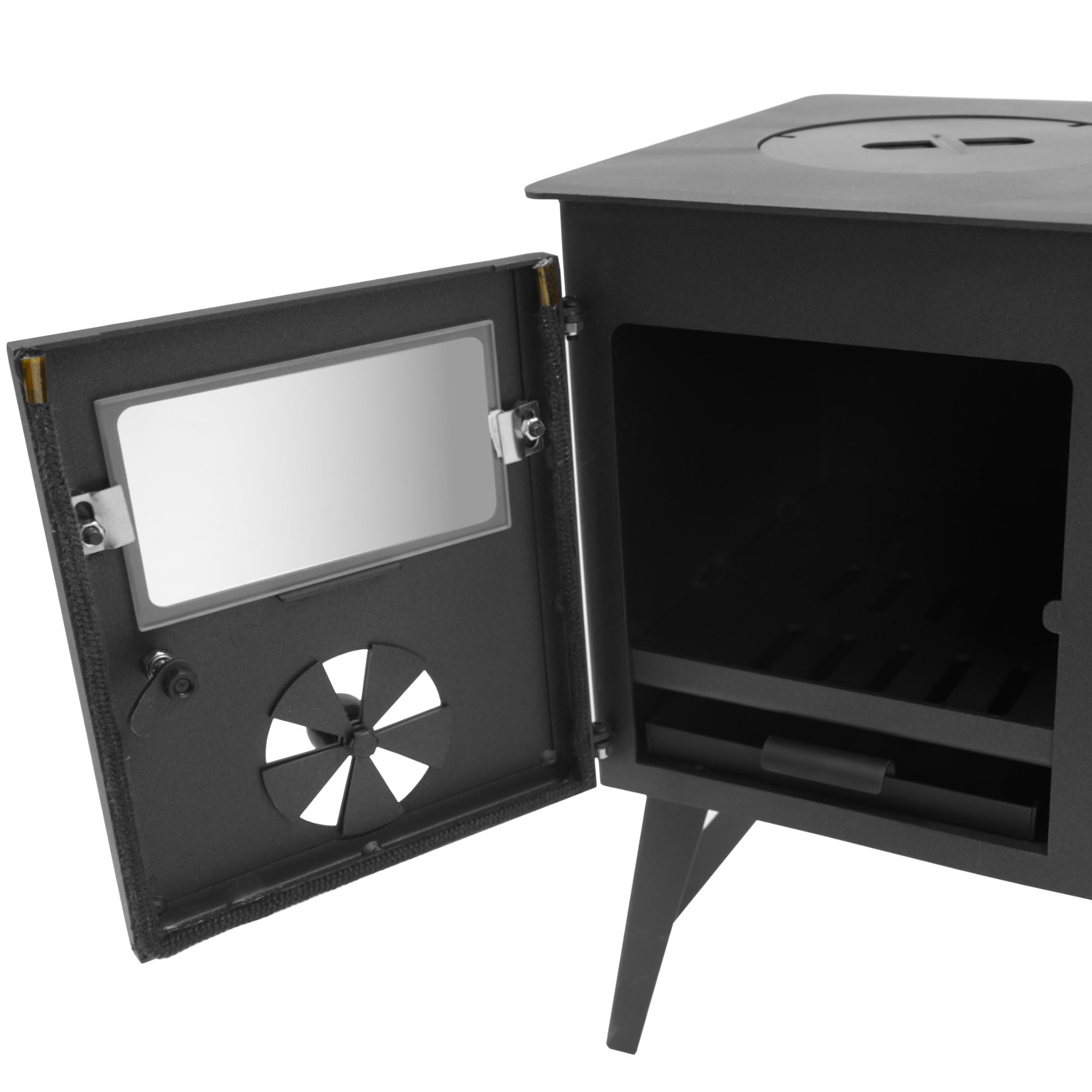 CampFeuer Zeltofen 58,5 x 28,5 x 232 cm aus Stahl | schwarz | mit 2 Kammern, Feuerstelle | Kaminofen, Gartenofen, Holzofen für Camping & Outdoor | Zeltheizung, Camping Stove, Outdoor Ofen zum Kochen
