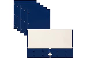Two Pocket Portfolio Folders, 50-Pack, Blue