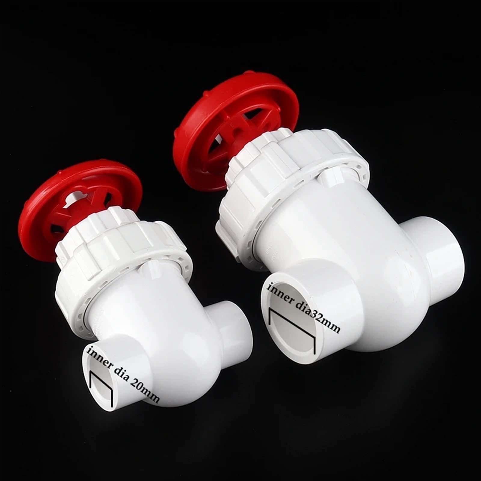 Válvula de compuerta de UPVC, 1 Uds válvula de compuerta UPVC Multicolor 20-63mm for riego jardines y acuarios(White,Inner Dia 40mm(DN32))