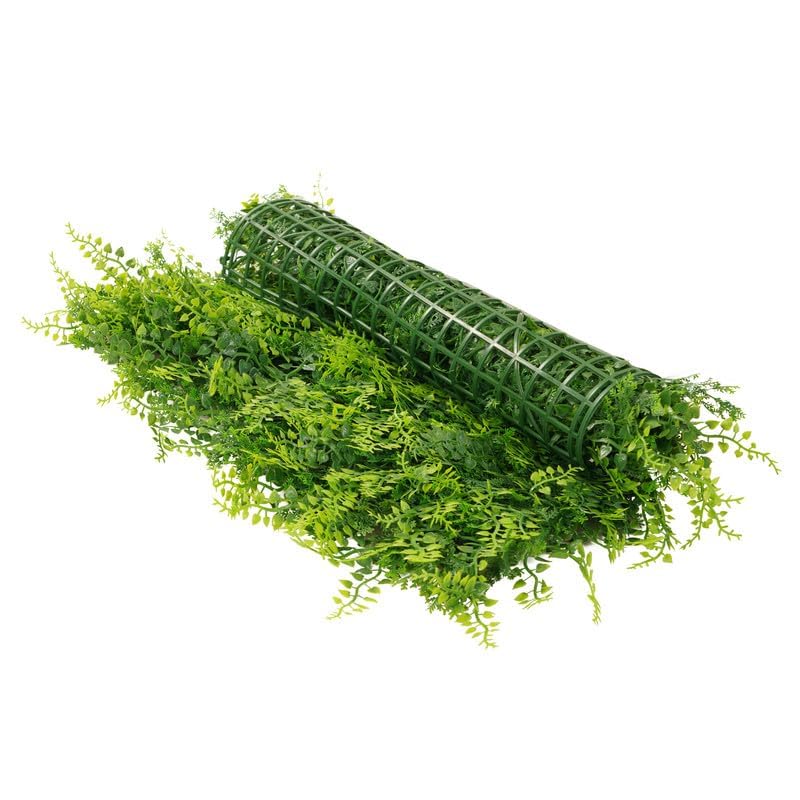 Image of Artificial Wall Grass for Home Decoration (1 Pcs) I Grass Mat for Wall I Vertical Garden Artificial Plants (Green Leaves Design, 50cm X 50cm X 5cm, Plastic, Pack of 1)