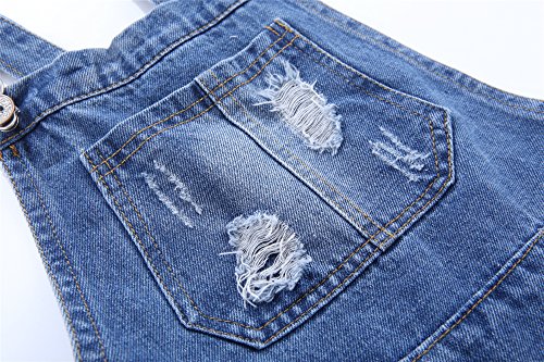 Image of KIDSCOOL SPACE Baby Little Girl Jean Overalls,Big Ripped Denim Shortall