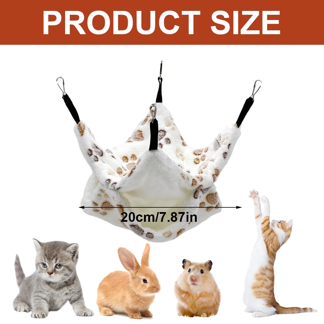 WeddHuis 1 Pièce Hamac pour Cobaye pour Ratons laveurs Petits Animaux Doux Chaud Flocon de Laine Animaux de Compagnie Accessoire de Cage Hamac pour Petits Animaux pour Dormir Hamster (Étoile)