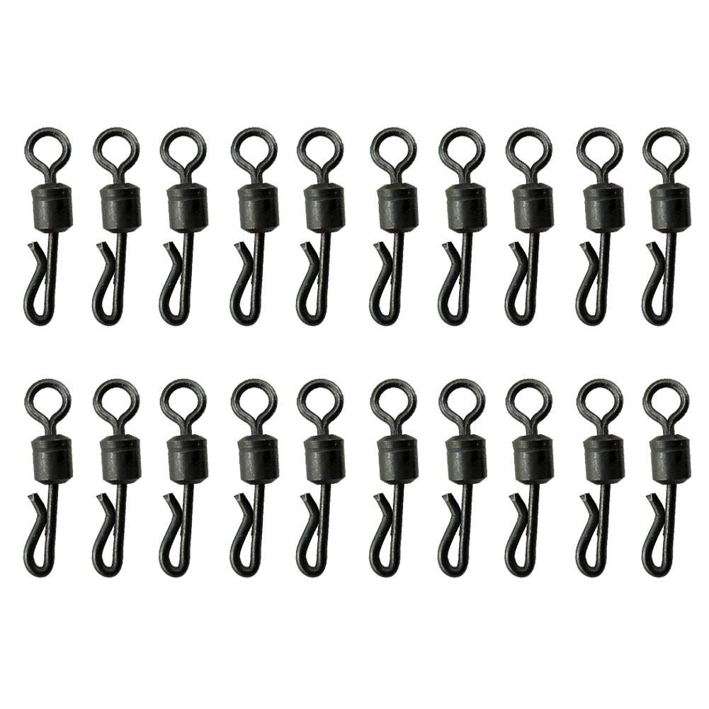 Crazy-Store 20pcs Q-Shaped Rolling Quick Change Swivels Carp Fishing Terminal Tackle