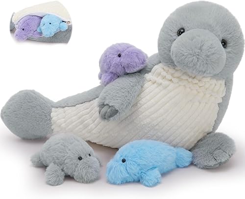 Vista 39 de MorisMos Juego de 7 animales de peluche de dragón verde, juguete de peluche de 21 pulgadas con 4 dragones bebé y 2 huevos en el interior, juguete