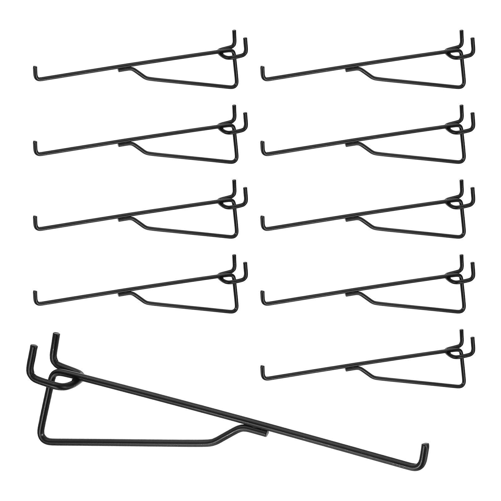 sourcing map 10Pcs Pegboard Shelf Hooks, 8.5 in Peg Board Shelf Brackets Heavy Duty Shelving Hook Shelves Baskets Brackets 0.16" T Fit 0.98" Hole Pegboard for Garage, Office, Art Craft