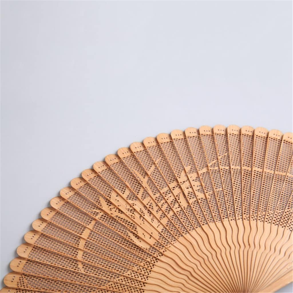 Personalized Engraved Vintage Wood Hand Fan Foldable Carved Hollow Gifts Home Decoration Ornaments Craft