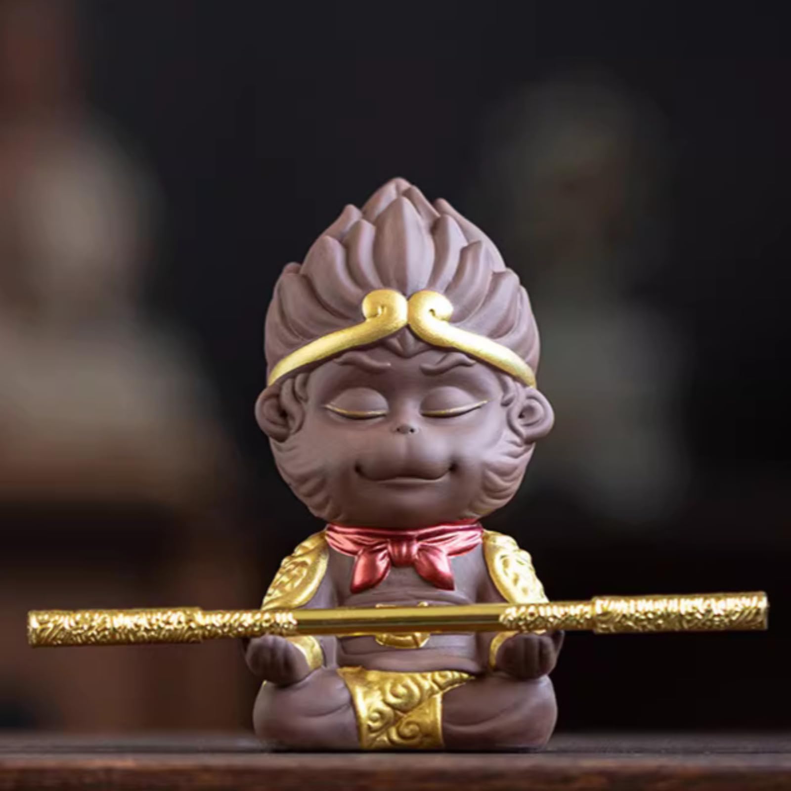 Statue Feng Shui Wukong anti-stress pour retrouver le calme au bureau