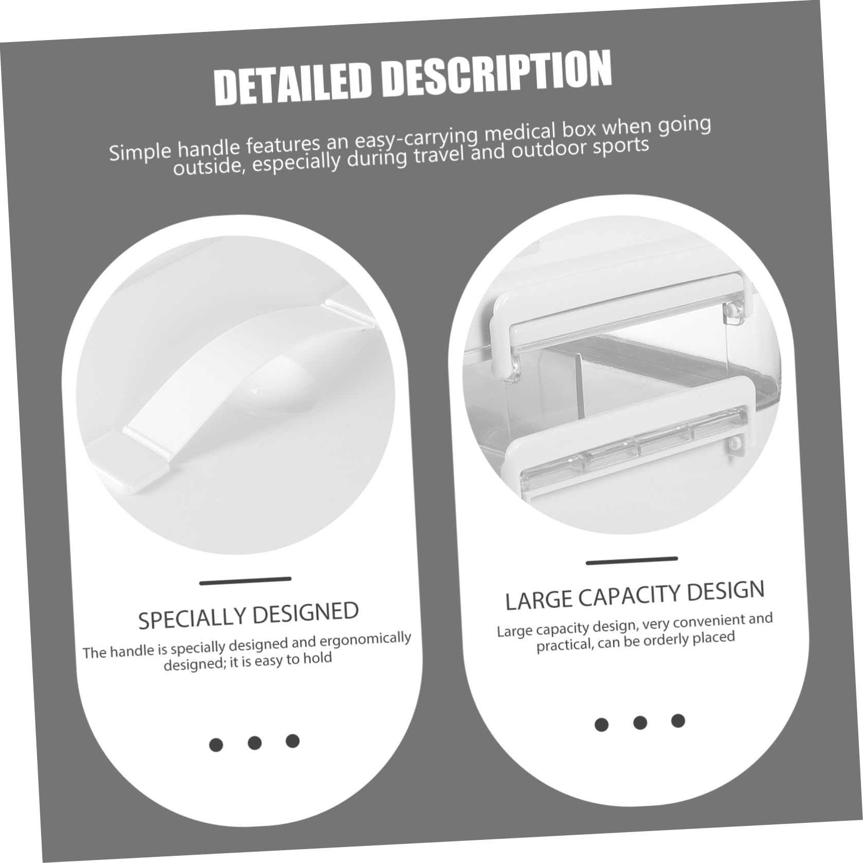 Scatola Medicinali Casa Portatile Capacità con Maniglia Organizer per Primo e Conservazione Farmaci Adatta per Viaggio e Ufficio