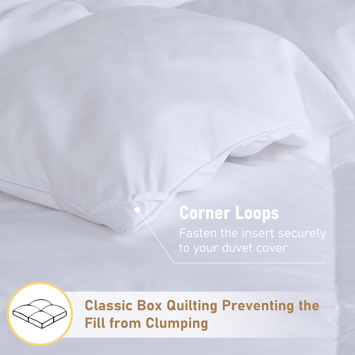 True North by Sleep Philosophy Down King Comforter Set, Oversized, Heavyweight 300gsm Fill, Goose Feather & Down Comforter King Size Microfiber Winter Comforter Warm Bedding, King/Cal King White