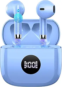 Wireless Earbuds Bluetooth 5.4 , Ear Buds LED Power Display Headphones 6D Stereo, Bluetooth Earbuds in-Ear Noise Cancelling Mic, 40H Playback Mini Case IP7 Waterproof Sports Earphones for Android iOS