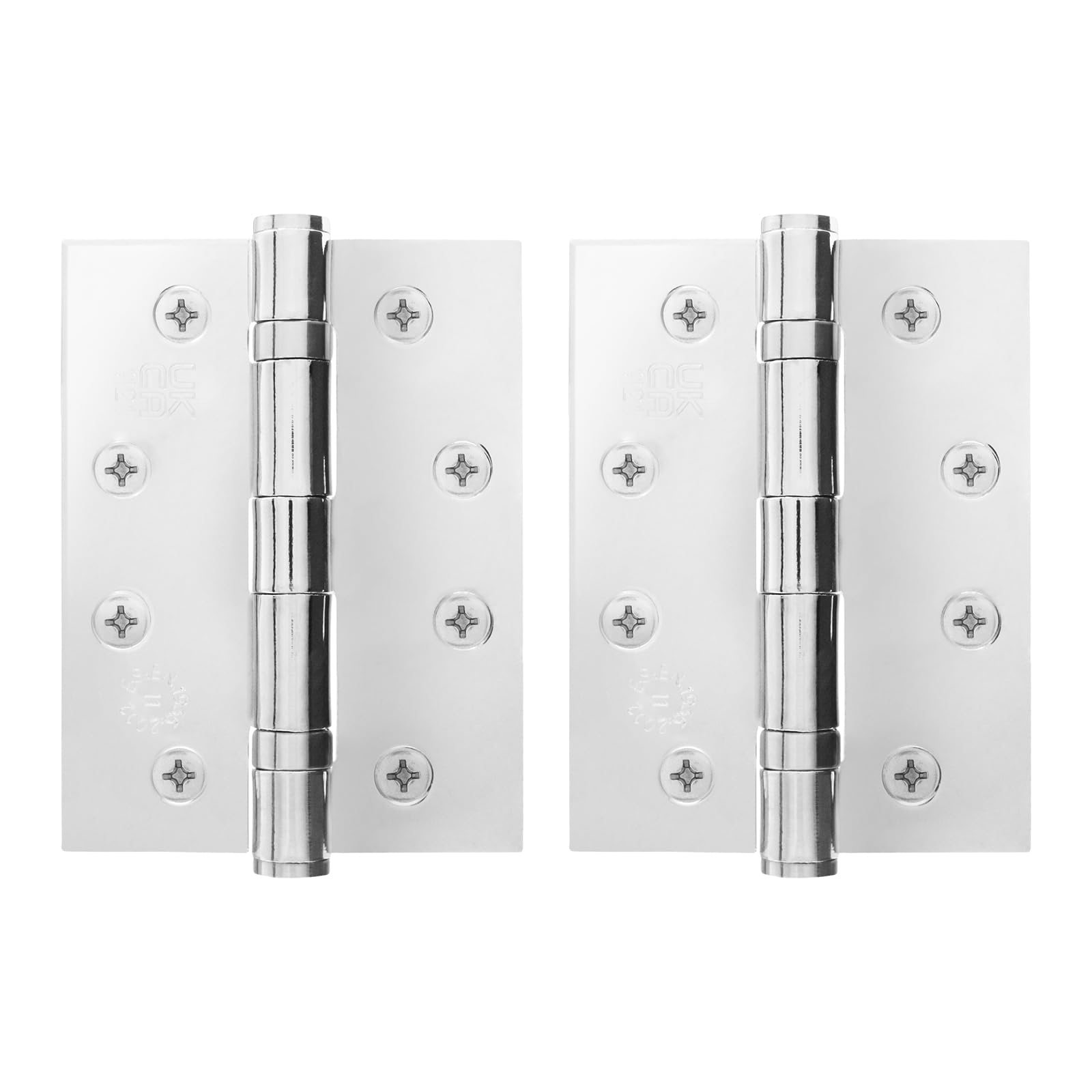 EAI Chrome Door Hinges | 4 Inch / 102mm Polished Chrome Internal Fire Door Hinges | 1 Pair