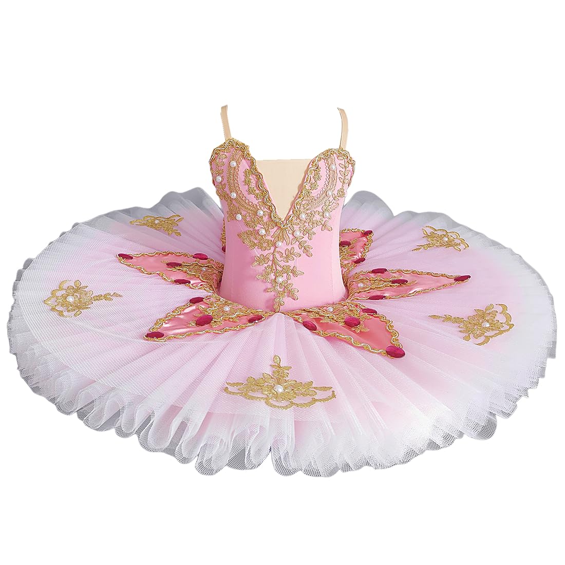 tutù da Danza Classica Professionale per Bambine Gonna da tutù Pancake da Ballerina Abito Gara per Danza del Cigno