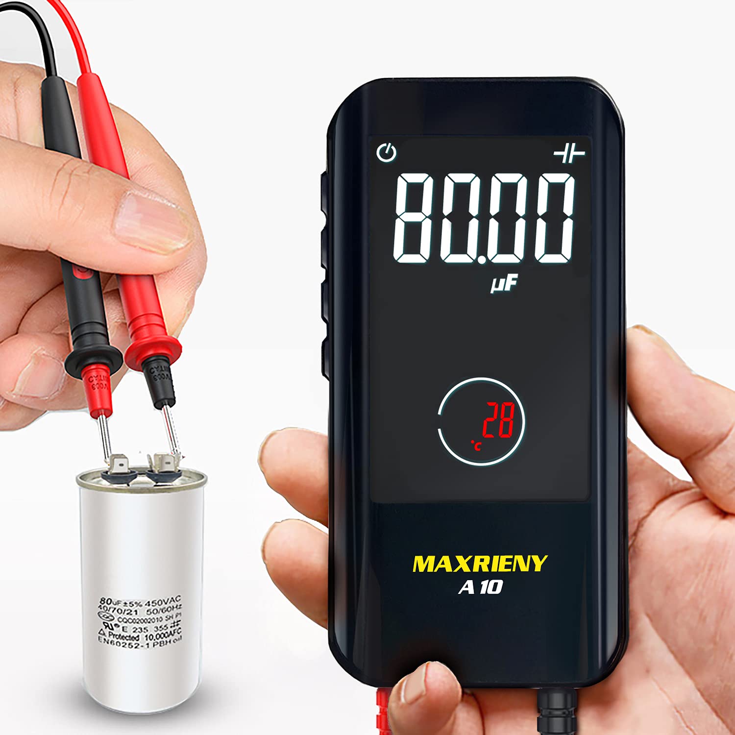 Digital Multimeter Rechargeable Smart Multimeter Color LCD 3 Results Display 6000 Counts Auto-Ranging Ohmmeter Capacitance Diode Resistance Hz Duty Cycle NCV Live Check Voltage Tester
