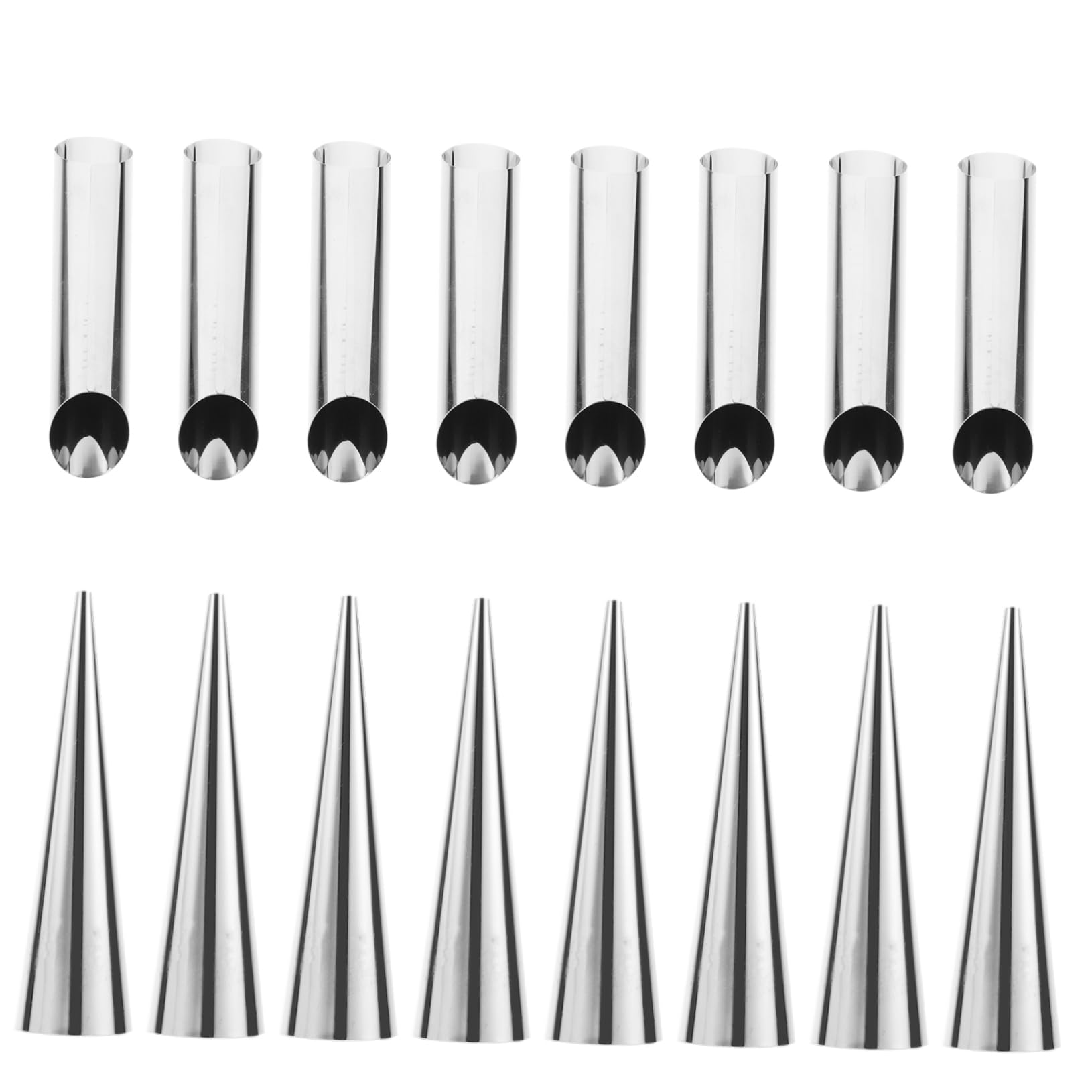 STOBAZA 16pcs Stainless Steel Croissant Molds Roll Baking Tools and Appetizers Non-stick Design for Easy Filling and for Sweet Desserts and Savory Treats