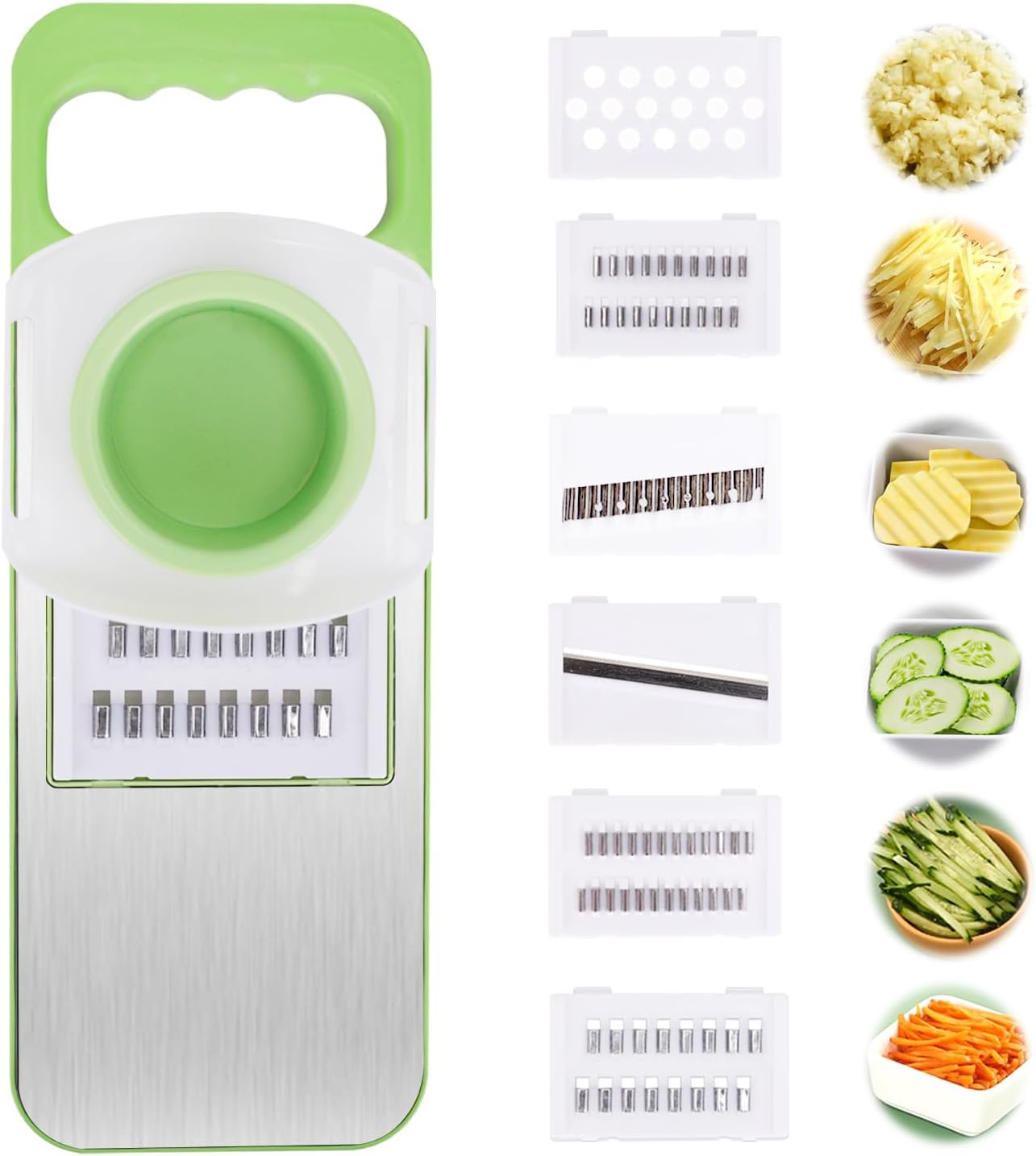 Mandolina cortadora multifuncional para cocina 6 en 1 acero inox miniatura 1