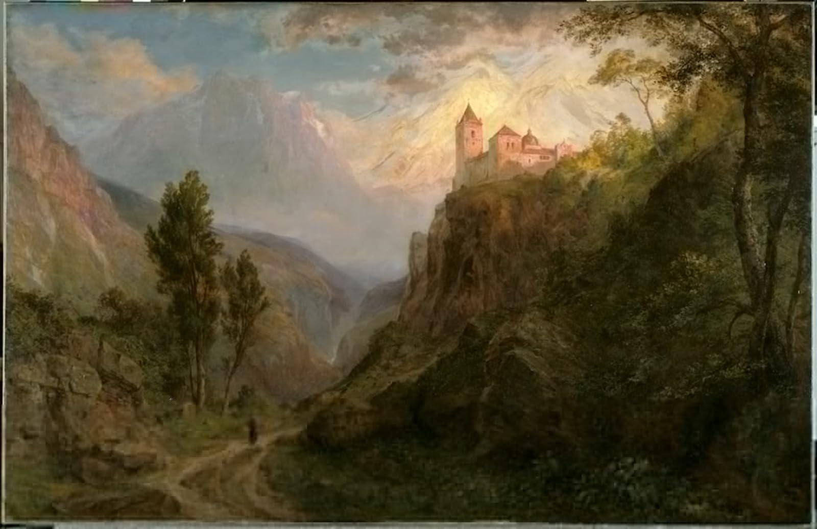 ARTXLXXBN Famous Prints Artwork Pictures Poster Painting Art the Monastery of San Pedro by Frederic Edwin Church Artwork Landscape Pictures for Home Decor 60x90cm